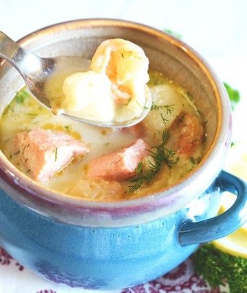 Creamy Salmon & Shrimp Soup